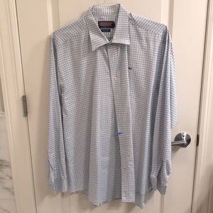 Vineyard Vines Whale Shirt Size XL Blue Check